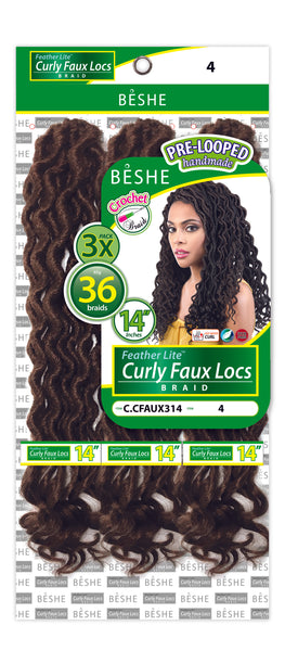 CURLY FAUX LOCS 14"x3/18"x3